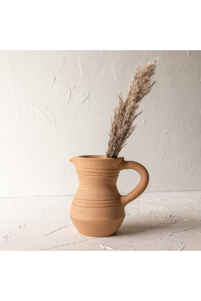 Natural Terracotta Pitcher, Alternate, color, Orange