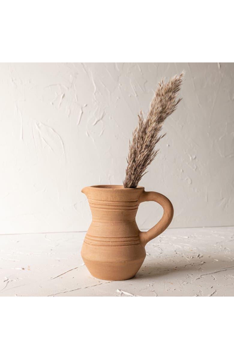 Foreside Home and Garden Natural Terracotta Pitcher, Alternate, color, Orange