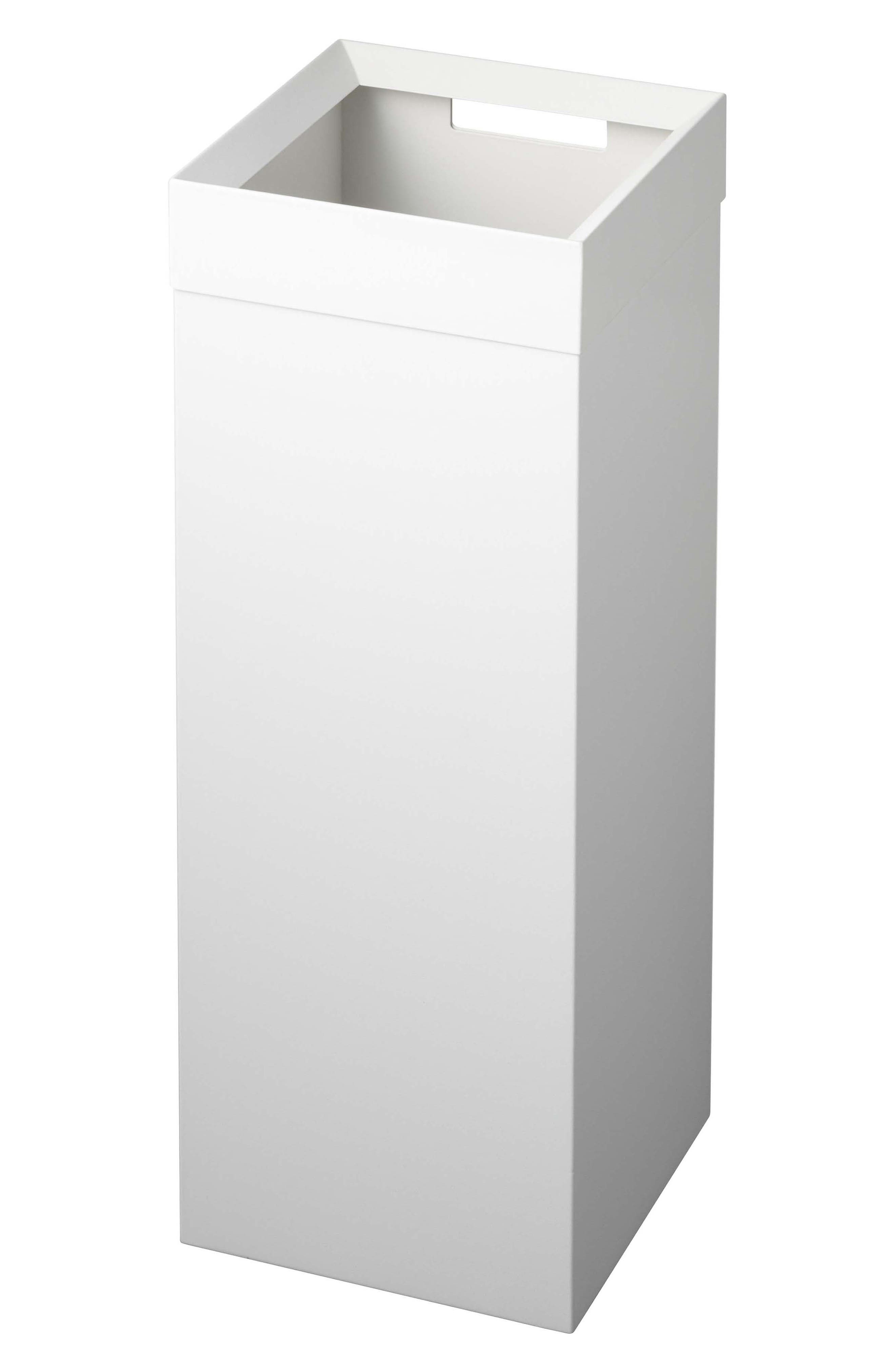 Yamazaki Tall Trash Can in White 