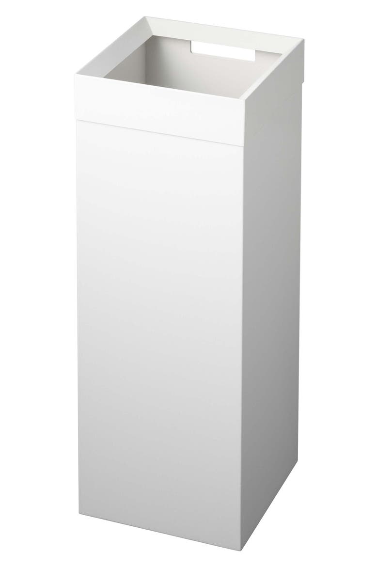 Tall Trash Can, Main, color, WHITE