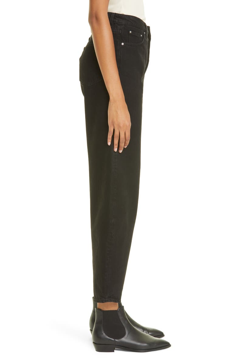 TOTEME High Waist Barrel Leg Raw Denim Jeans, Alternate, color,