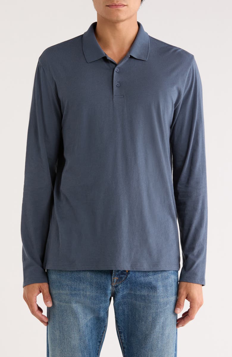 Vince Long Sleeve Knit Polo, Main, color, Venice Blue