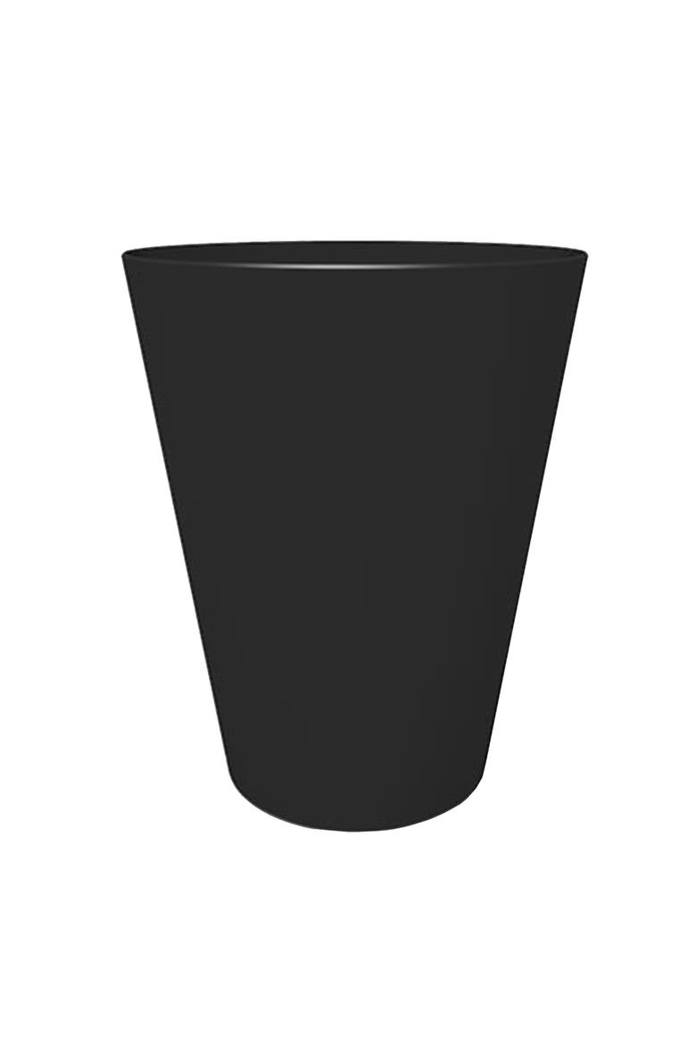 14" Tall Finley Tapered Round Planter, Black, Main, color, Black
