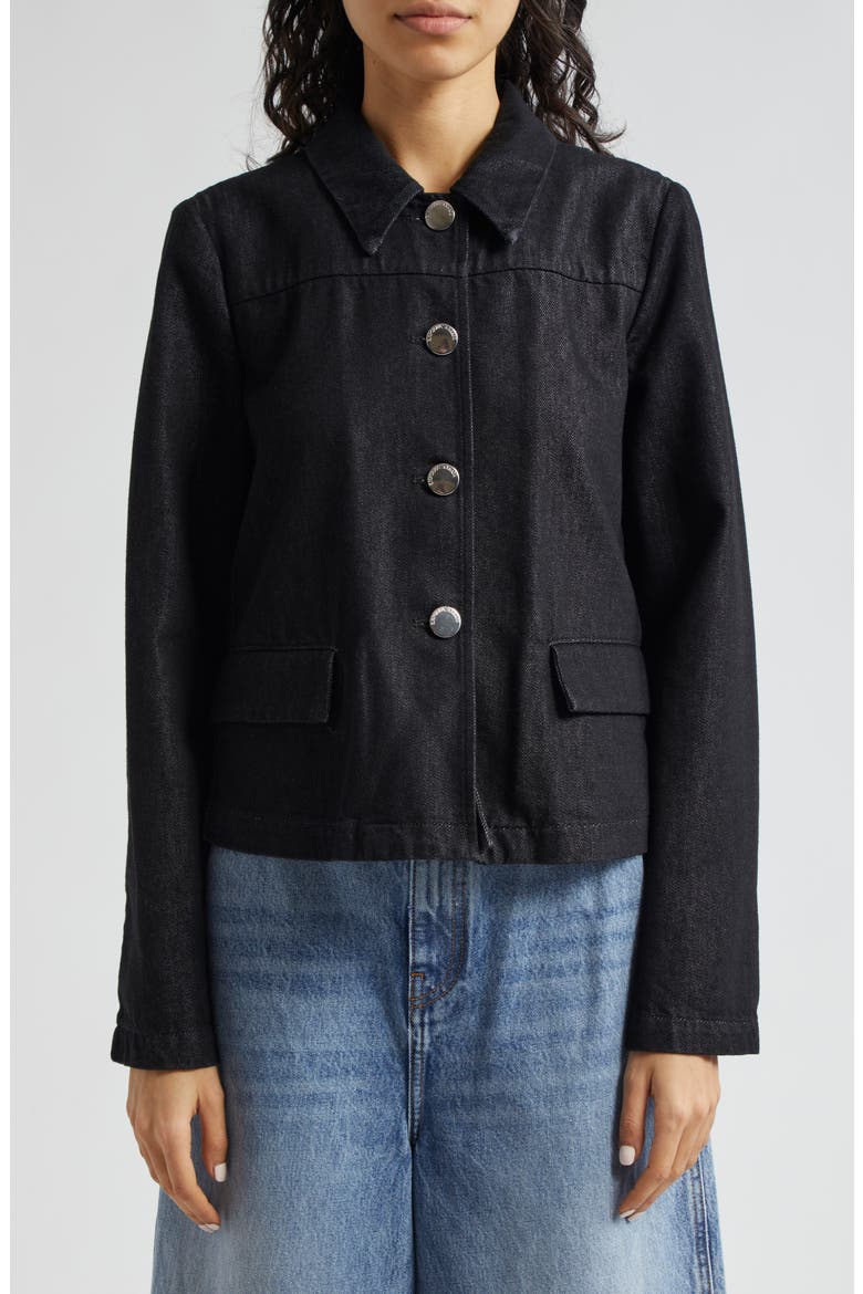 Denim Jacket, Main, color, SOLID BLACK