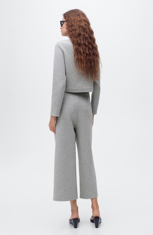 Mango Wide Leg Crop Pants In Gray