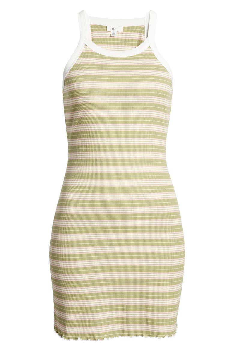 Ringer Rib Tank Dress, Alternate, color, GREEN KALEE STRIPE