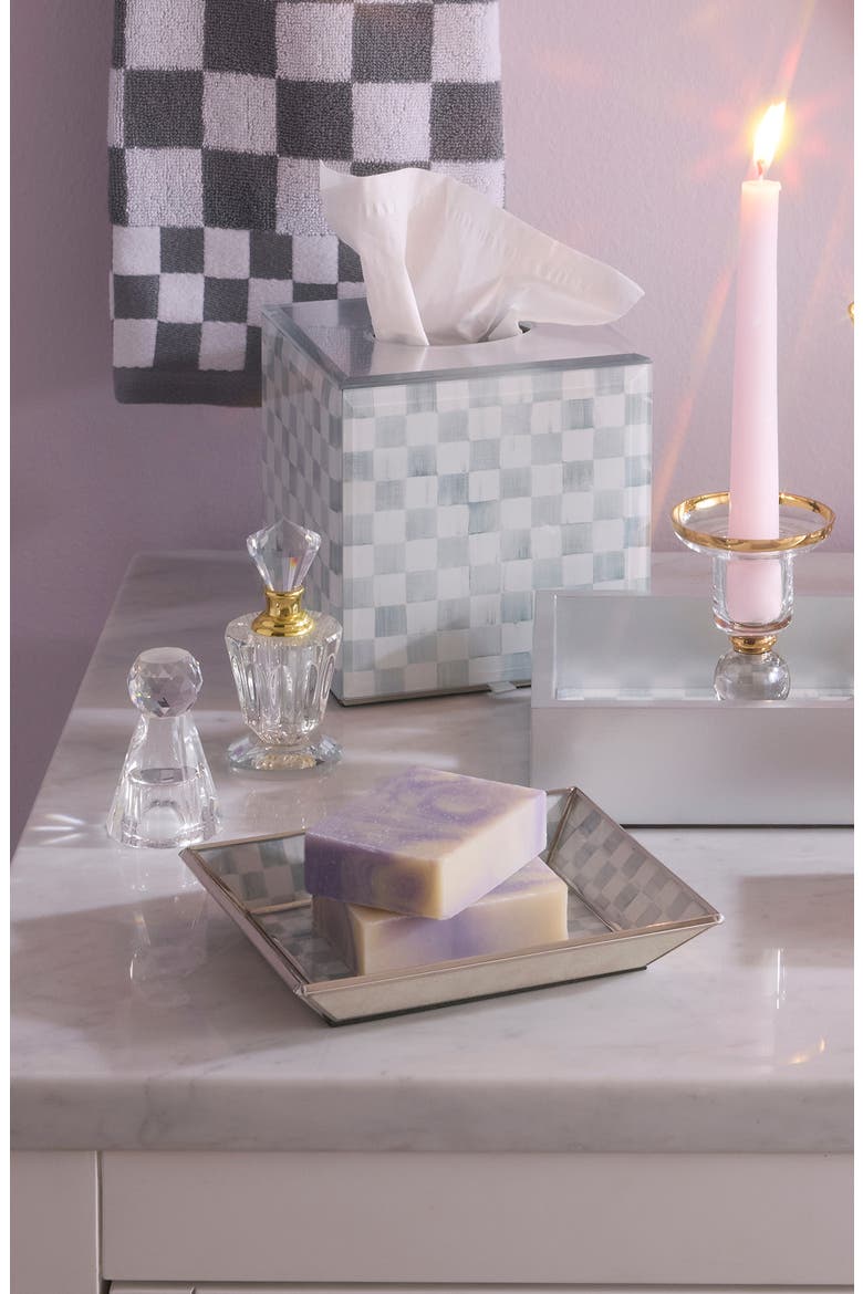 Sterling Check Small Glass Tray, Alternate, color, STERLING