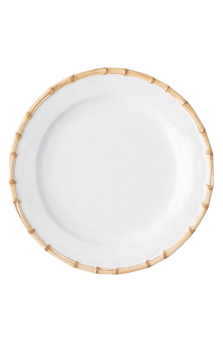 Juliska Bamboo Ceramic Charger Plate, Main, color, Whitewash/ Bamboo Natural