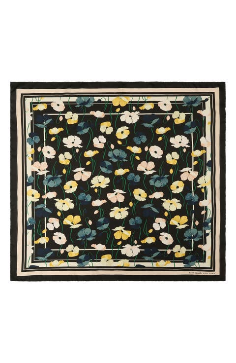 Poppy Garden Silk Square Scarf