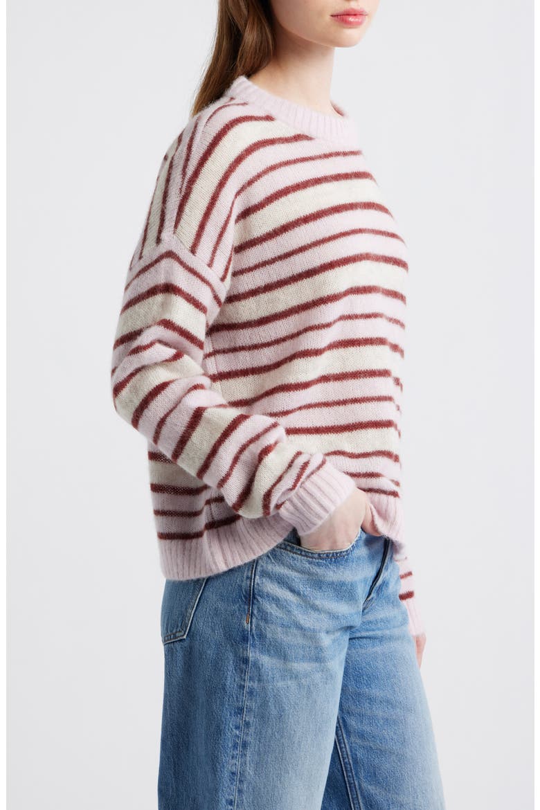 Oversize Pullover Sweater, Alternate, color, PINK MULTI STRIPE