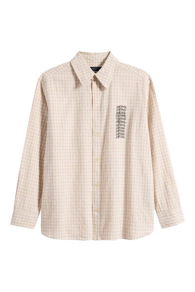 Repeater Graphic Plaid Organic Cotton Button-Up Shirt, Main, color, CORD BROWN