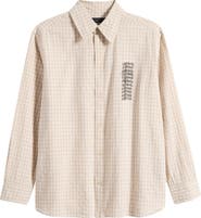 AllSaints Repeater Graphic Plaid Organic Cotton Button-Up Shirt