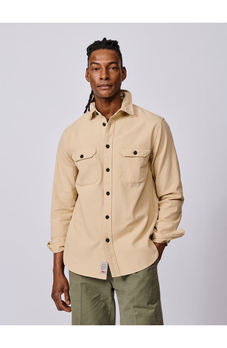 Aubin Henderson Canvas Relaxed Fit Overshirt, Main, color, Sand
