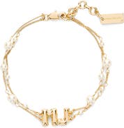 Marc Jacobs MJ Balloon Charm Faux Pearl Bracelet