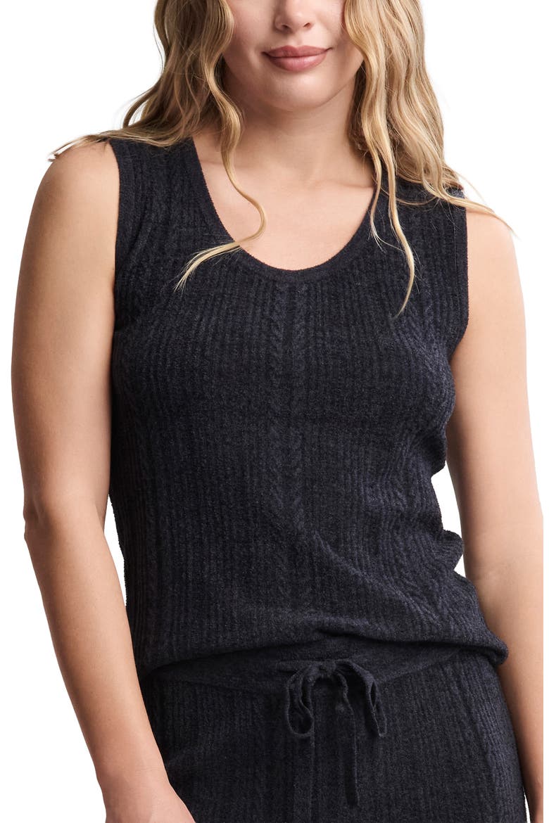 CozyChic™ Cable Knit Tank, Main, color, BLACK