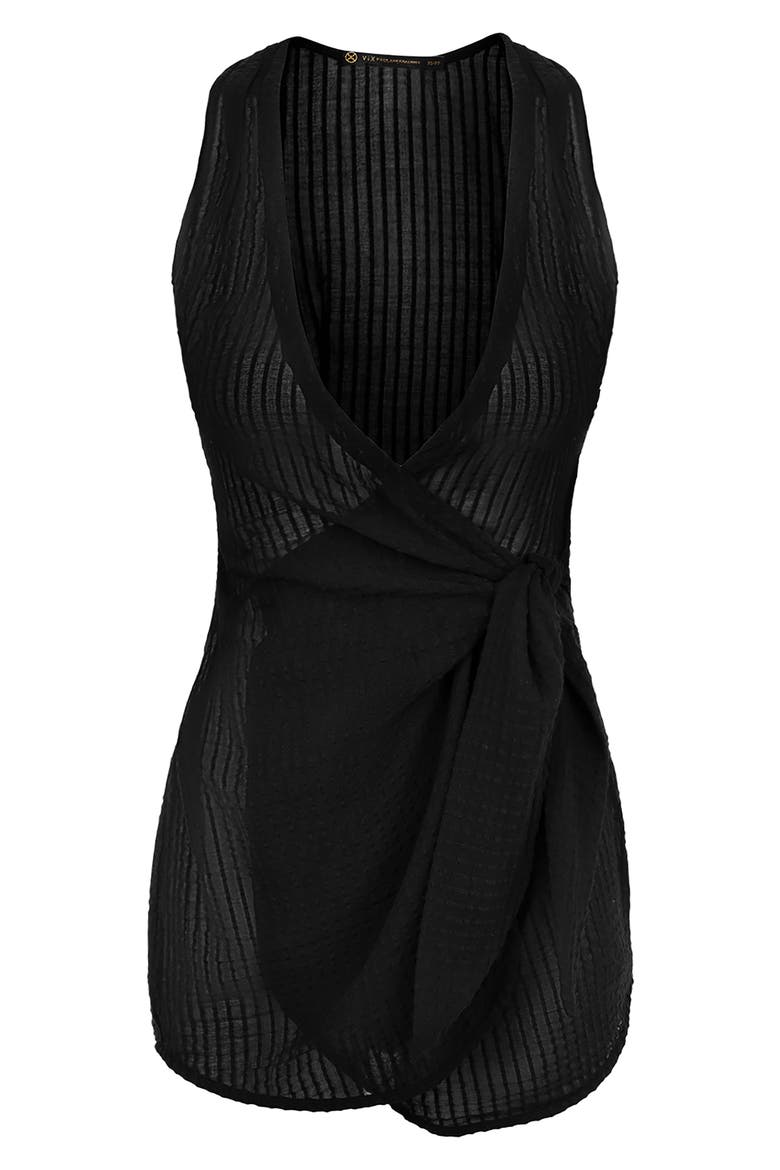 Lai Cover-Up Cotton Minidress, Alternate, color, BLACK