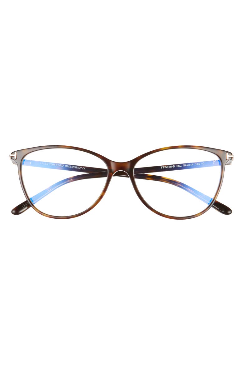 54mm Blue Light Blocking Optical Glasses, Alternate, color, DARK HAVANA