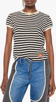 MOTHER The Boxy Goodie Goodie Striped T-Shirt