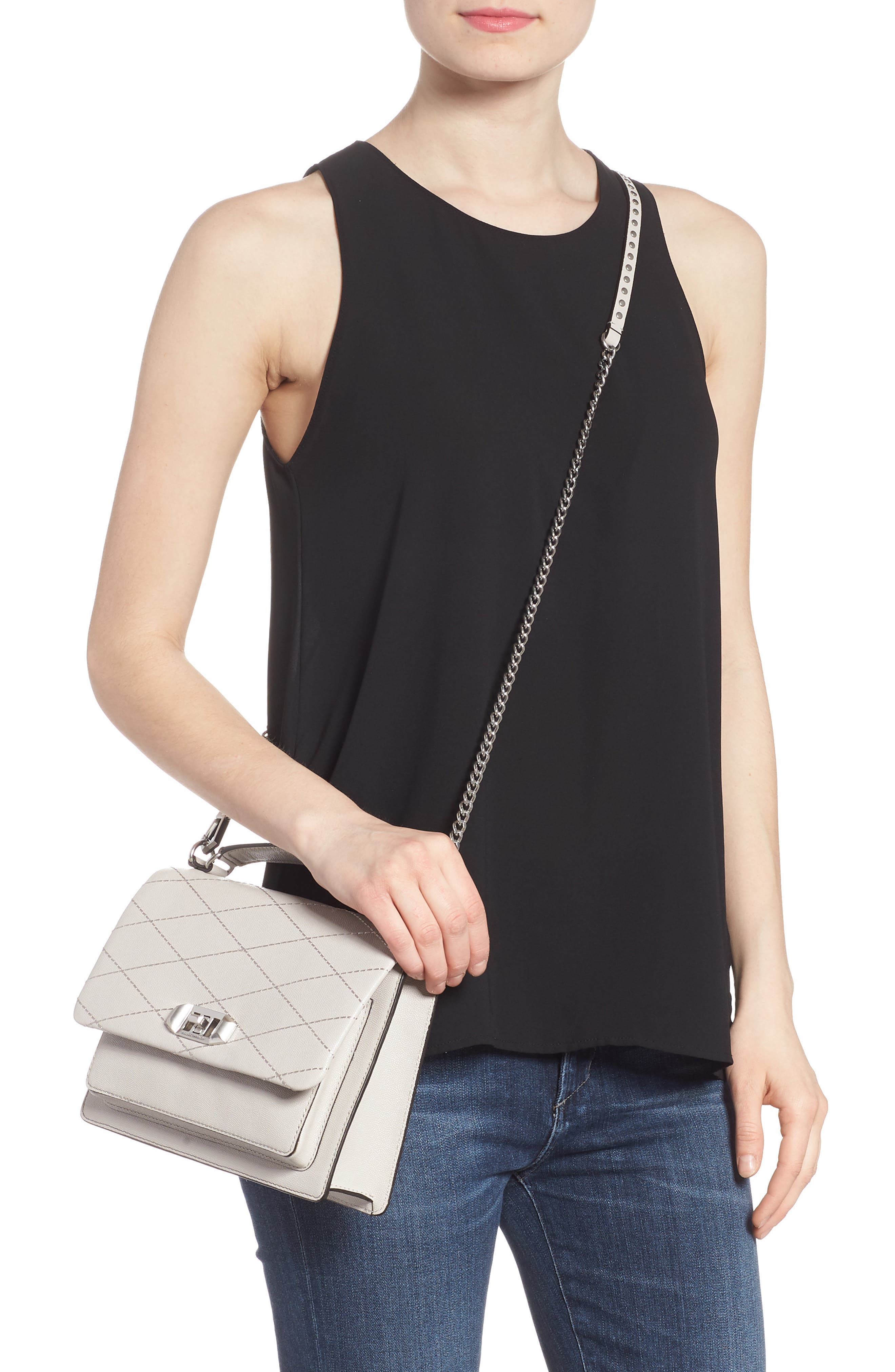 Medium Je T'aime Convertible Leather Crossbody Bag, Alternate, color, PUTTY