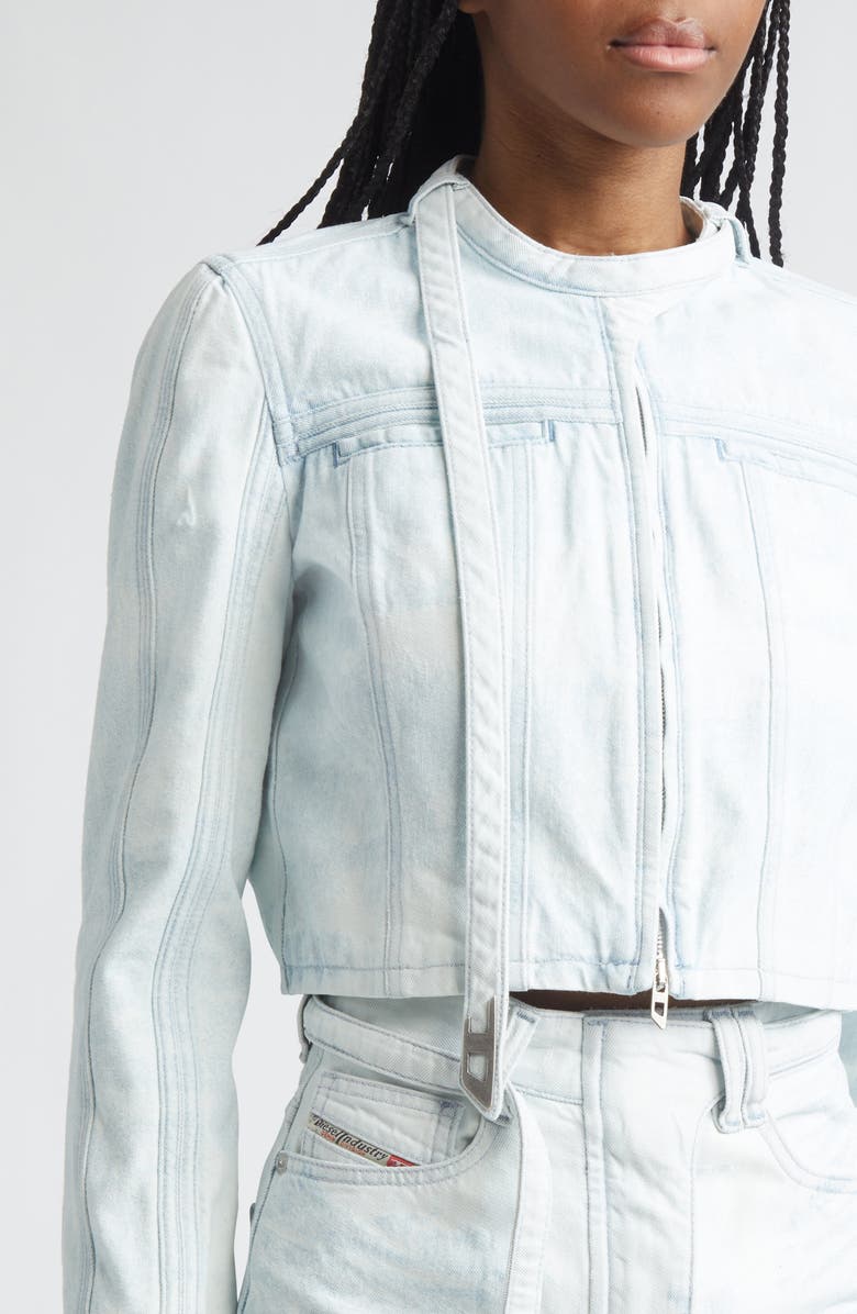 DIESEL<sup>®</sup> De-Saphix Crop Satin Denim Jacket, Alternate, color, Denim