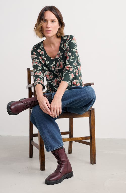 Seasalt Cornwall Studio Glass Organic Cotton Button-up Top In Green