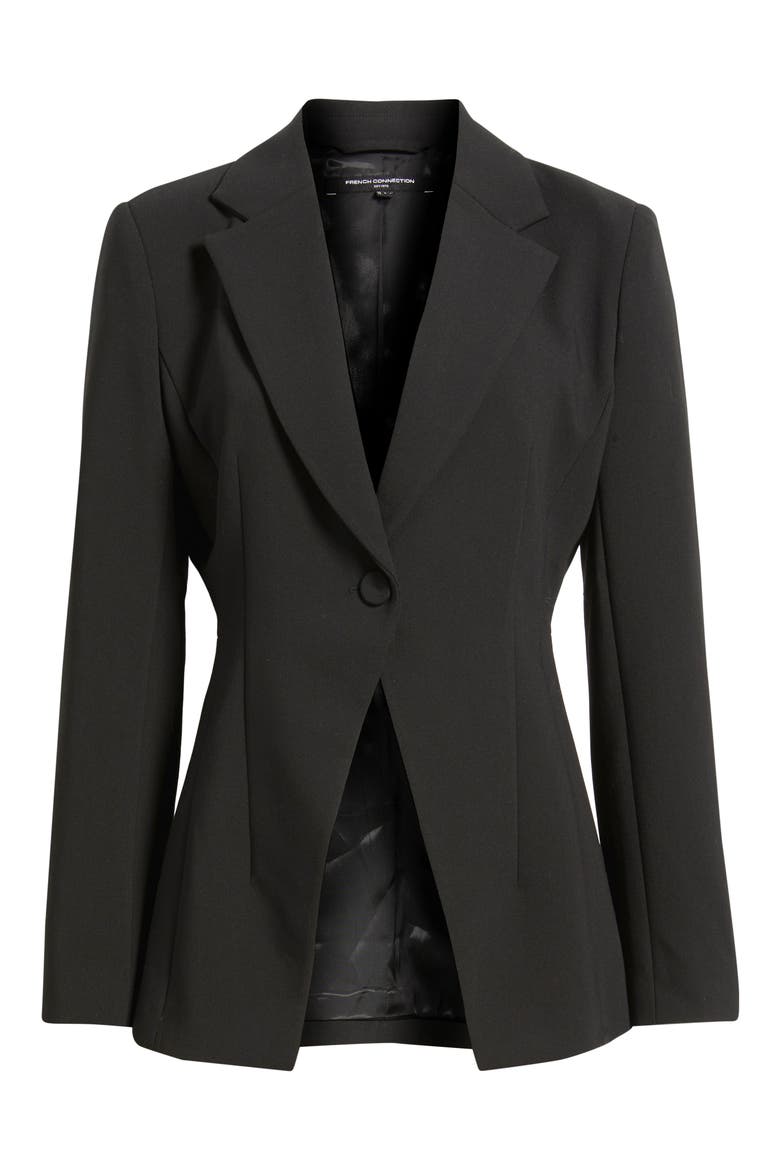 Azra Cinched One-Button Blazer, Alternate, color, BLACK