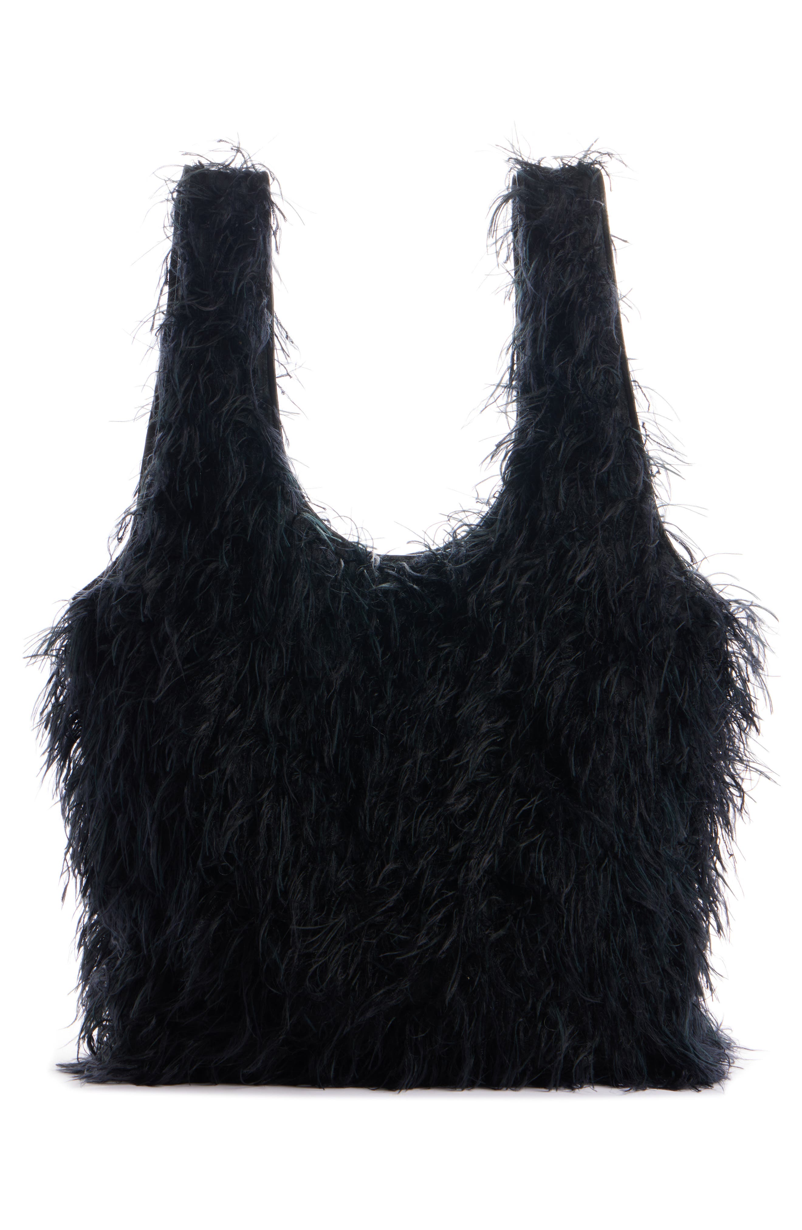 Dries Van Noten Shaggy Faux Fur Tote, Alternate, color, 