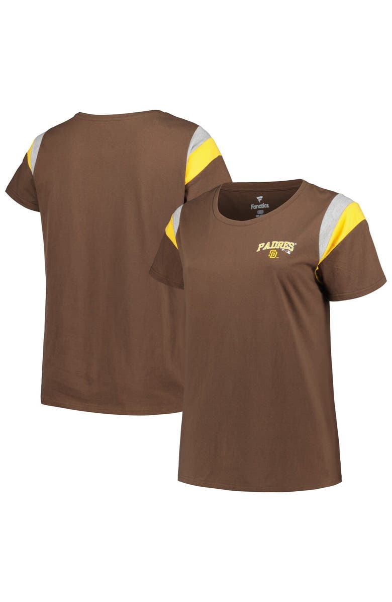 PROFILE Women's Profile Brown San Diego Padres Plus Size Scoop Neck T-Shirt, Main, color, Brown