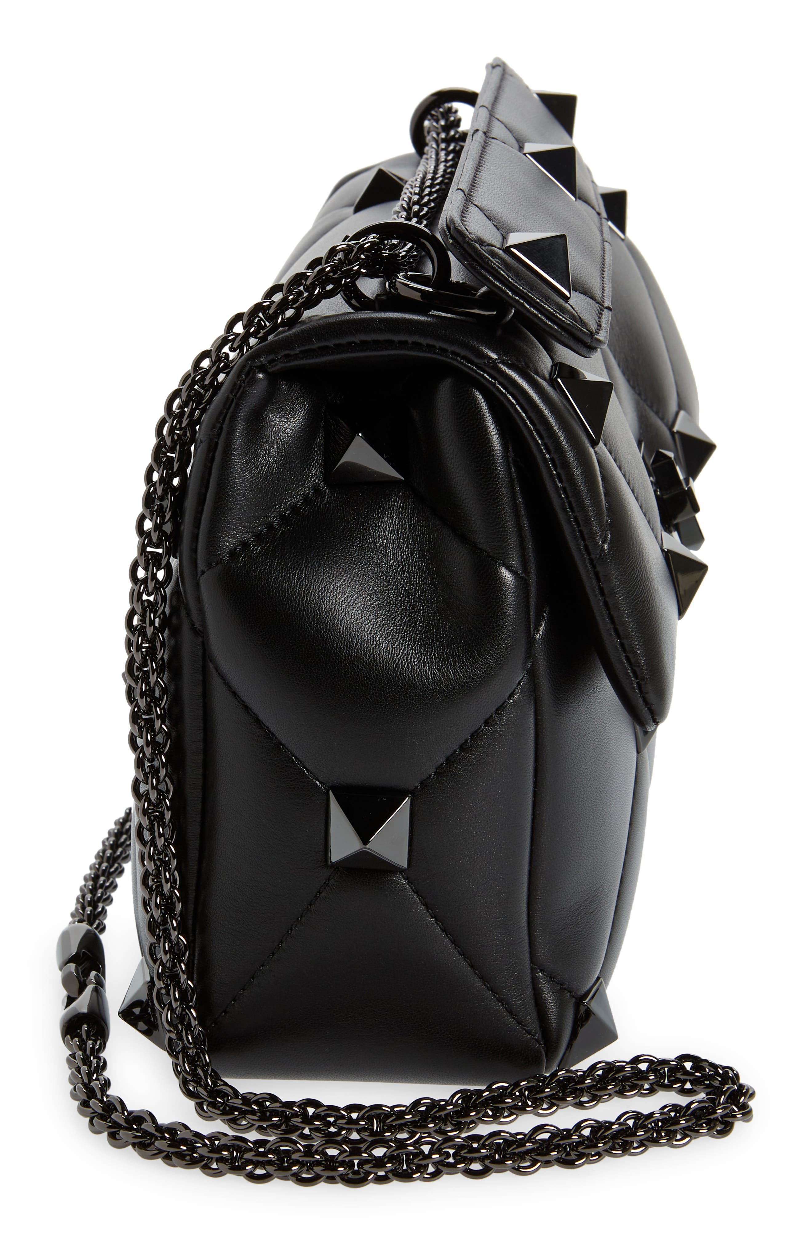 Valentino Garavani Large Roman Stud Quilted Lambskin Leather Shoulder Bag, Alternate, color, 