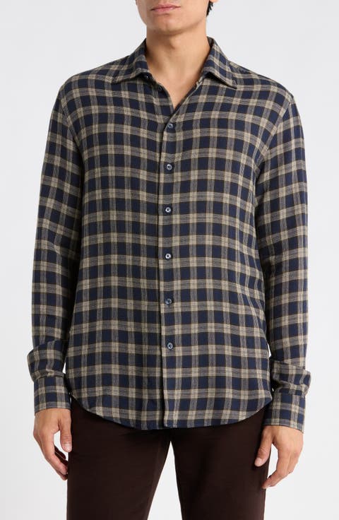 Plaid Long Sleeve Button-Up Shirt