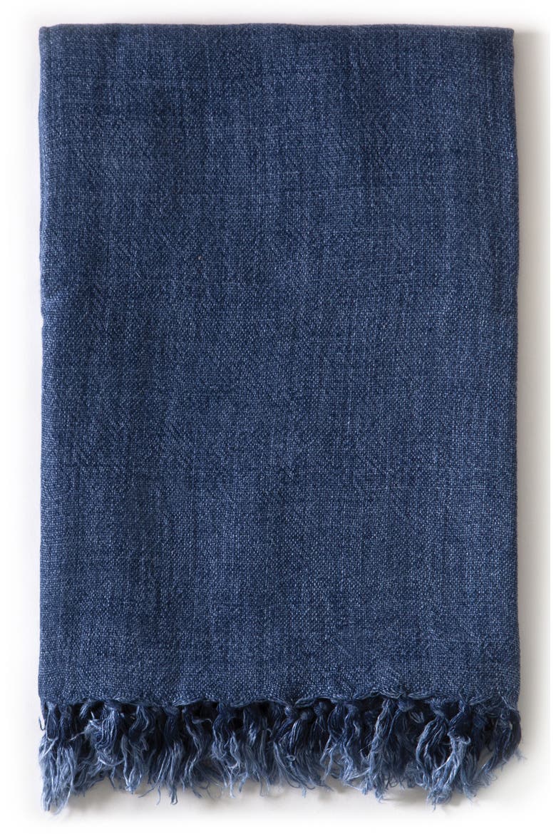 Montauk Throw Blanket, Main, color, INDIGO