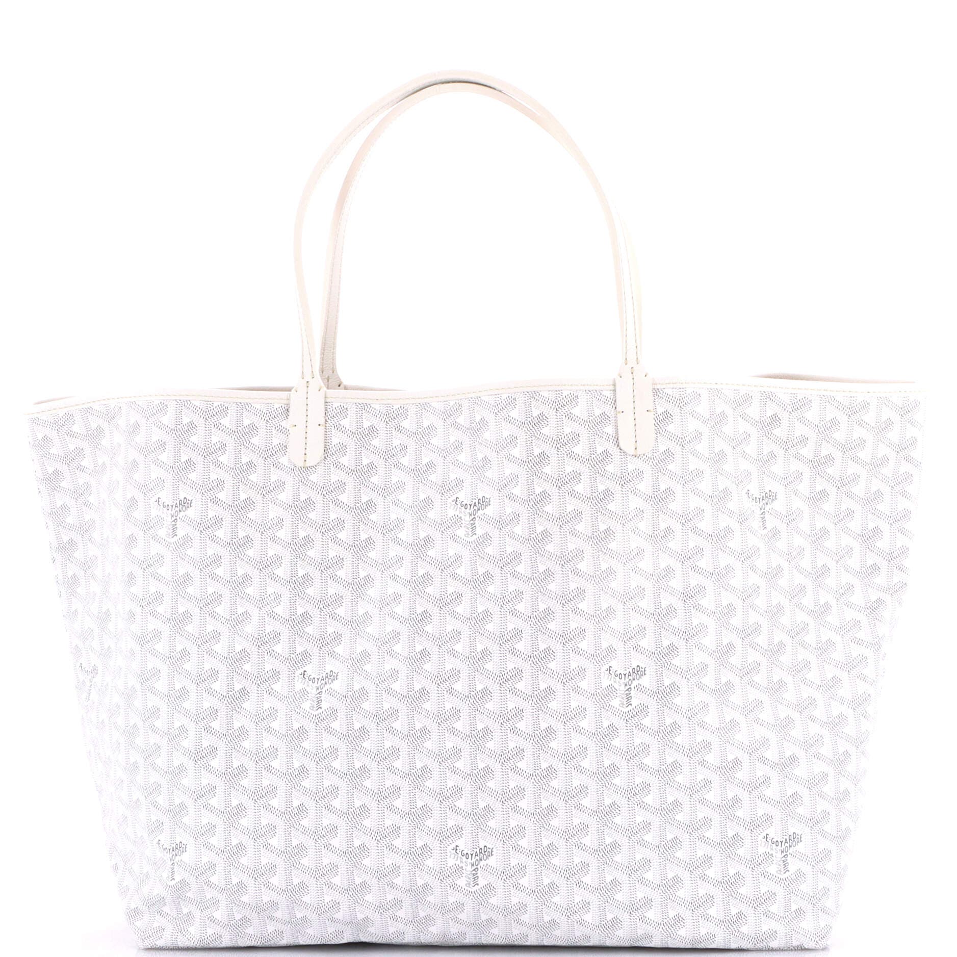 Pre-Owned Goyard Saint Louis Tote Coated Canvas GM, Main, color, White