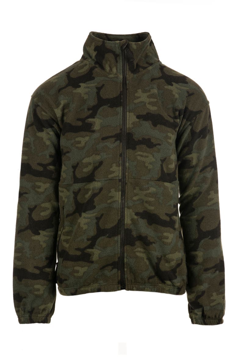 Polar Fleece Full Zip Jacket, Alternate, color, GREEN CAMO