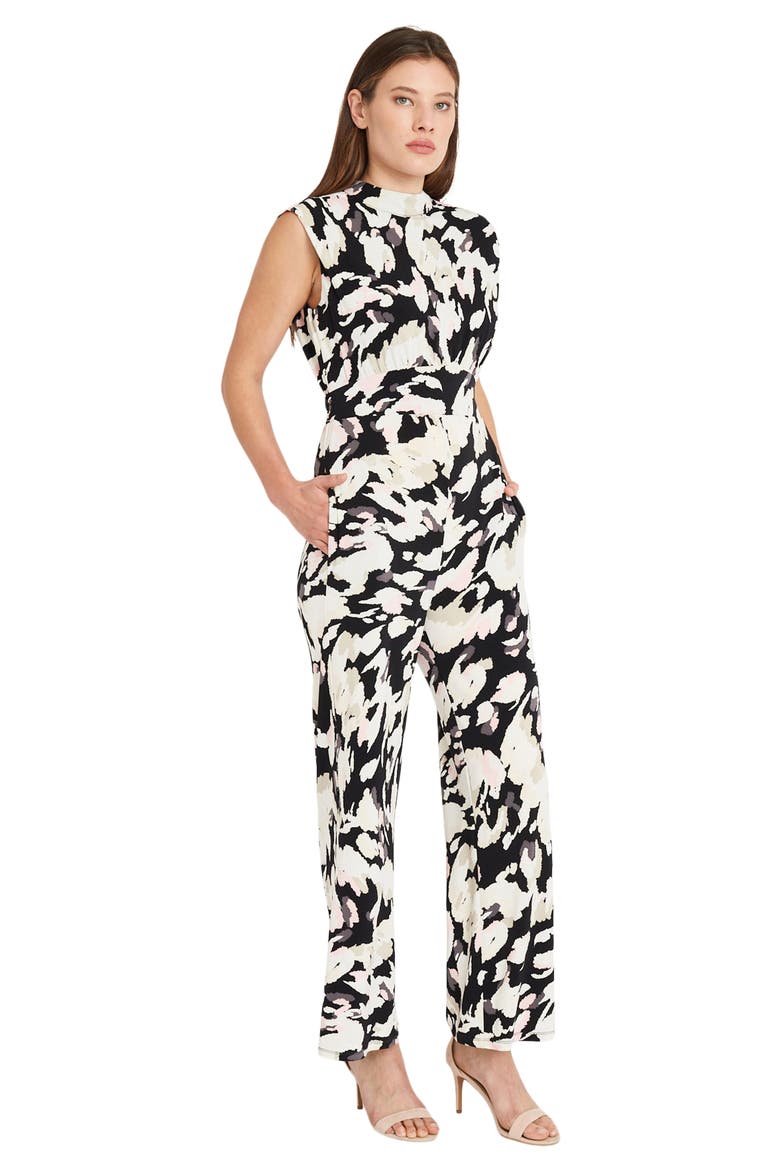 Mock Neck Sleeveless Jumpsuit, Alternate, color, BLK/MISTY