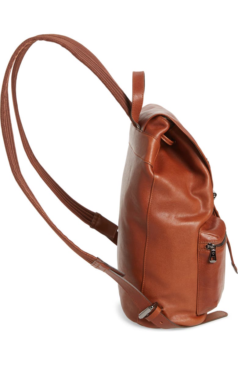 Longchamp Medium 3D Leather Backpack, Alternate, color, Cognac