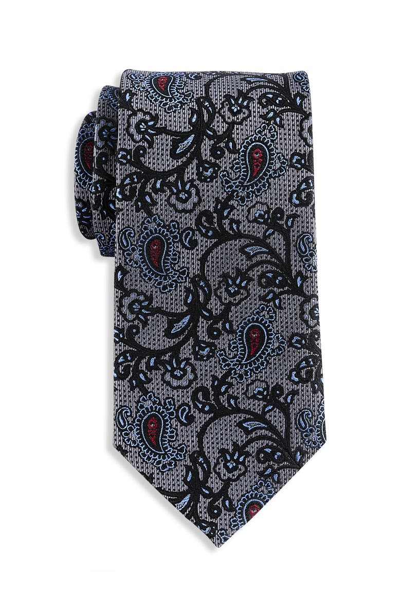 Oak Hill Premium by DXL Big & Tall Paisley Vines Tie, Main, color,