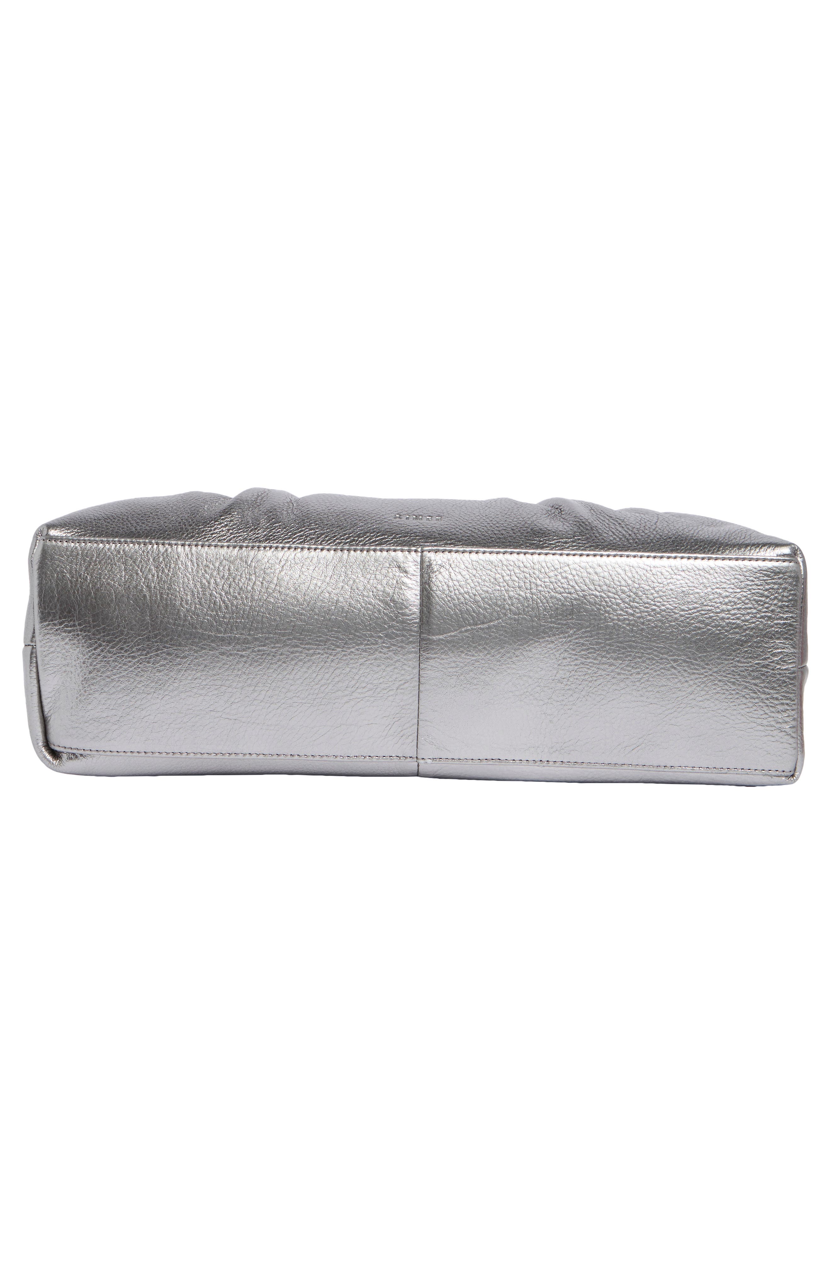 Frame XL Leather Clutch, Alternate, color, PEWTER