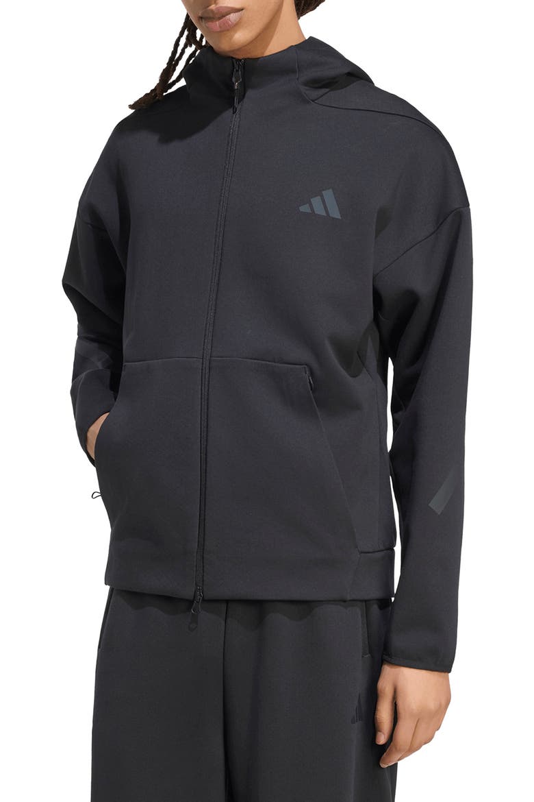 Z.N.E. Full-Zip Track Hoodie, Main, color, BLACK