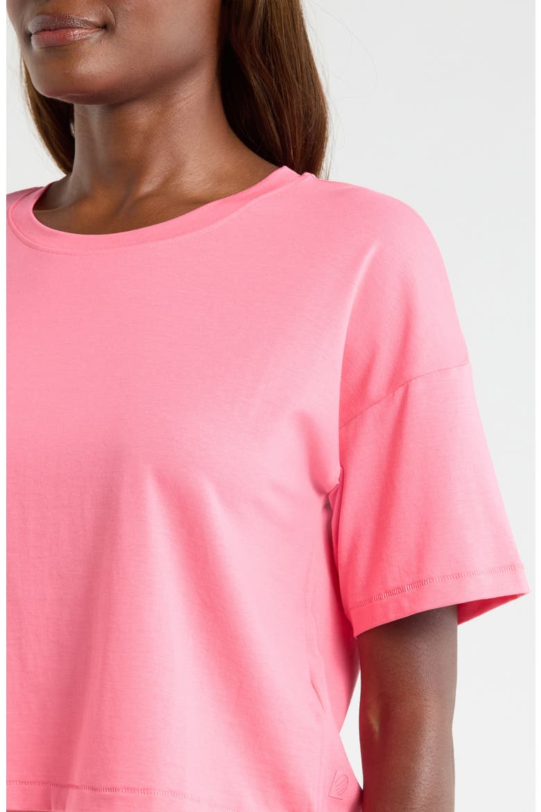 Pima Cotton Boxy Crop T-Shirt, Alternate, color, PINK LEMONADE