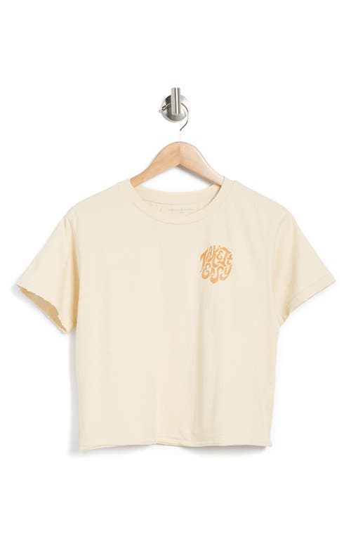 Thread & Supply Take It Easy Cotton Graphic Crop T-shirt In Neutral