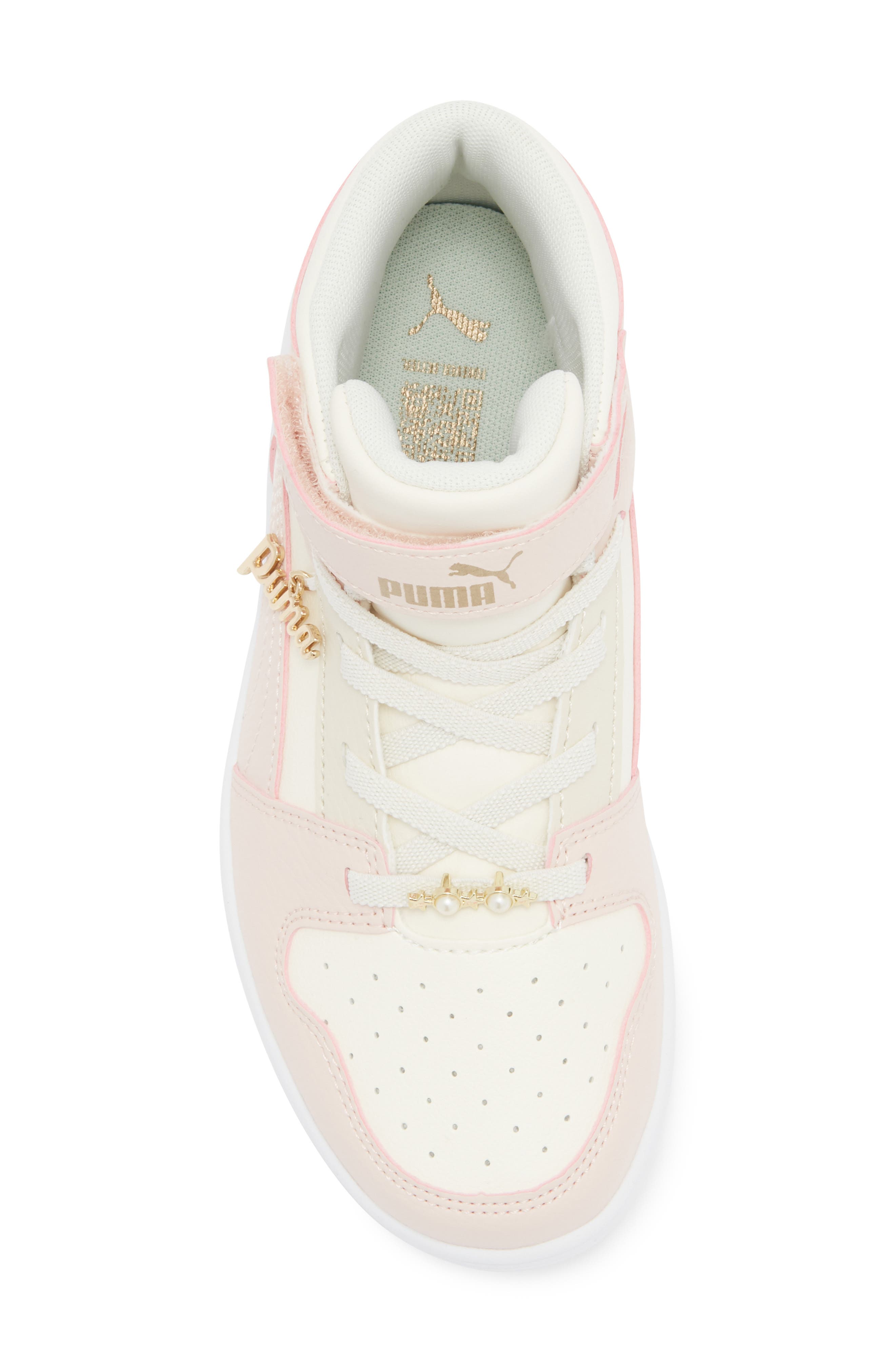 PUMA Kids' Rebound Layup High Top Sneaker, Alternate, color, Frosted Ivory/ Island Pink