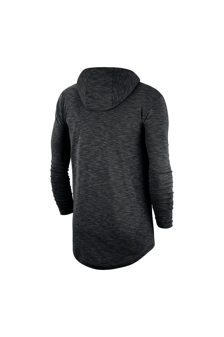 Men's Nike Black West Virginia Mountaineers Slub Performance Long Sleeve Hoodie T-Shirt, Alternate, color, Black