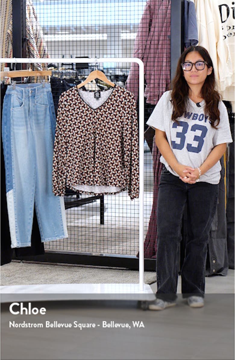 Floral Print Rickrack Trim Top, sales video thumbnail