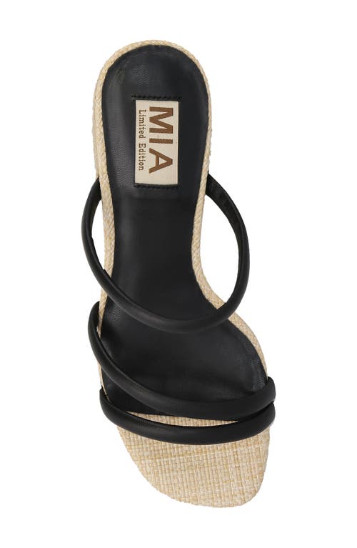 Mia Inara Espadrille Slide Sandal In Black