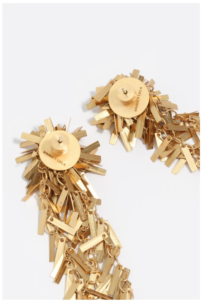 Aged Chain Earrings With Fringe, Alternate, color, GOLD