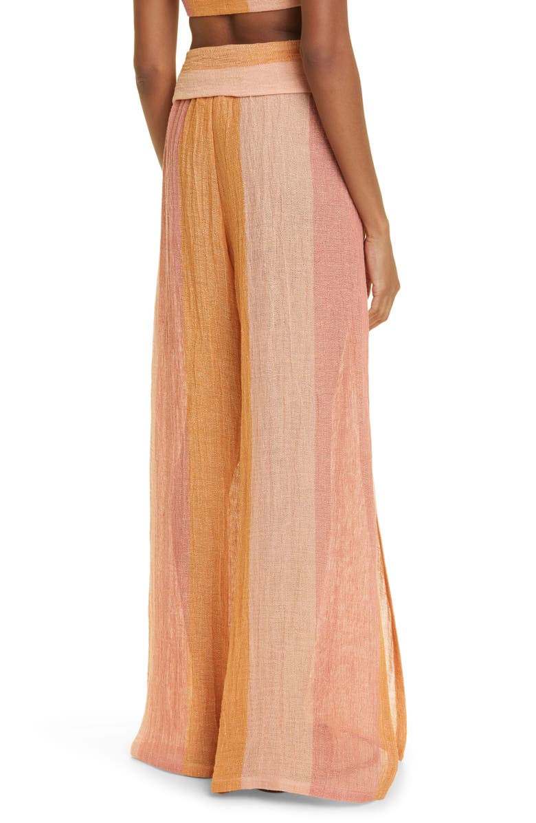 Lisa Marie Fernandez Wide Leg Linen Blend Pants, Alternate, color, 