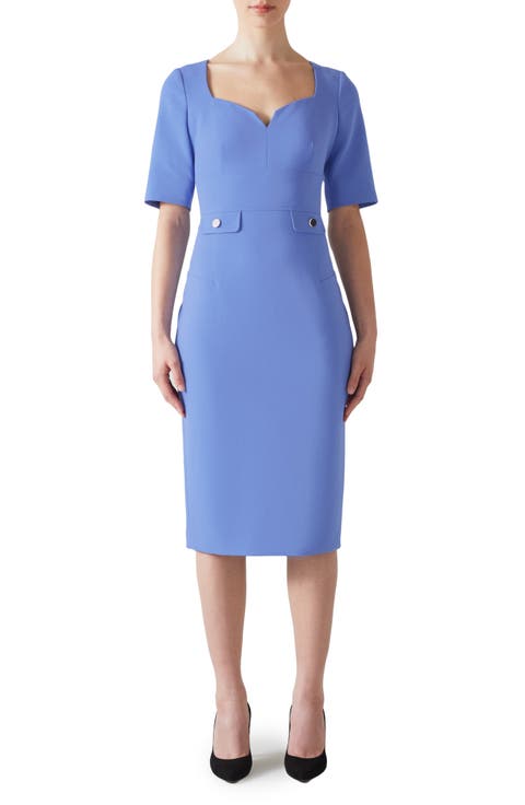 Diana Short Sleeve Midi Sheath Dress