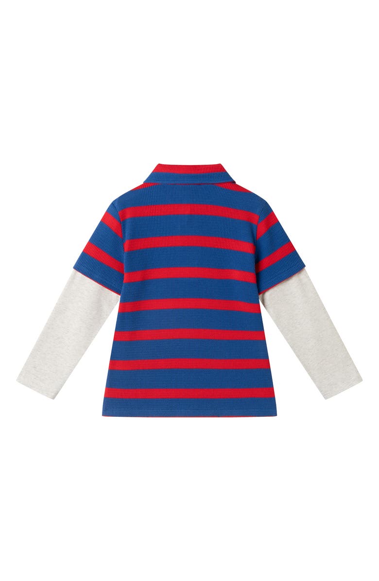 Andy & Evan Kids' Waffle Stitch Layered Shirt, Alternate, color, Navy