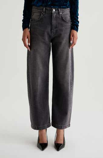 AG Hattie Crystal Embellished High Waist Barrel Jeans