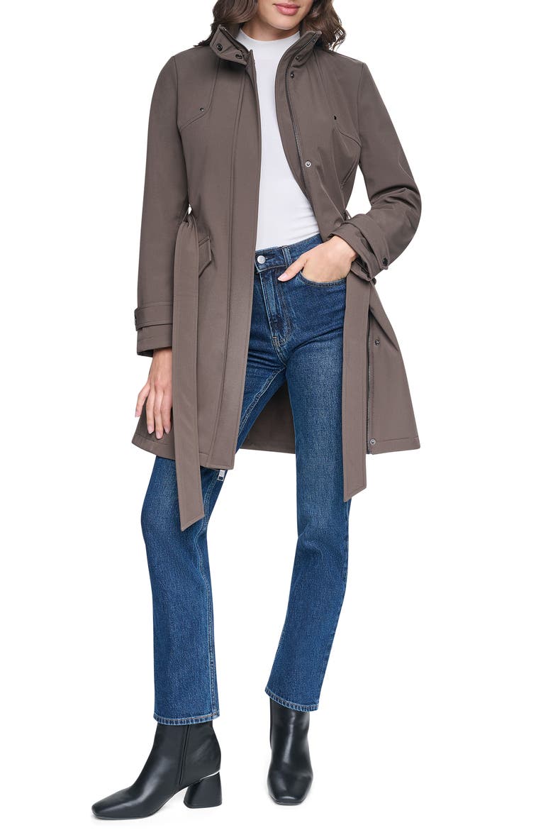 Tinsley Belted Softshell Trench Coat, Alternate, color, TRUFFLE